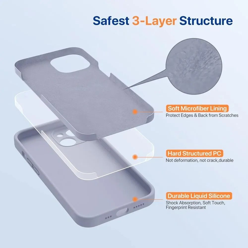 Miracase Silicone Case for iPhone 14 | Soft Microfiber Lining Drop Protection